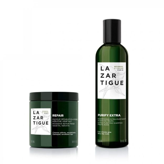 圖片 Lazartigue修復髮膜250ml +溫和果酸深層潔凈洗髮水250ml